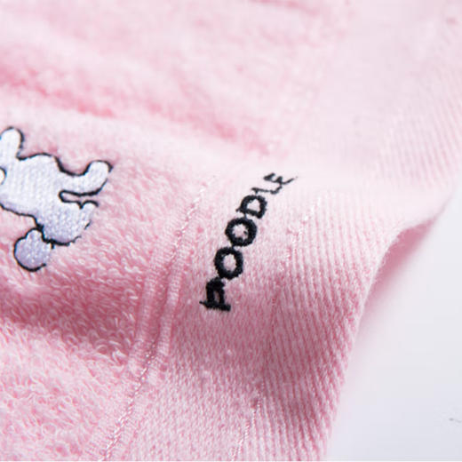 洁丽雅（Grace）毛巾家纺 纯棉儿童洗脸毛巾家用 舒适柔软可爱小狗面巾 50*25cm （白+紫+红+兰） 四条装 商品图5