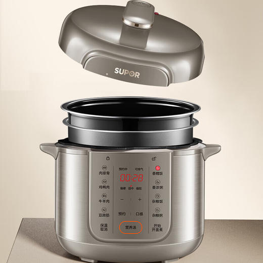 苏泊尔（SUPOR）电压力锅家用双胆多功能高压锅智能预约开盖收汁一键排压 SY-50YC16【 5L】 商品图2