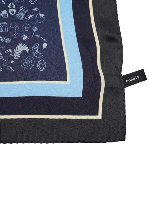 callisto藏青色桑蚕丝丝巾 商品图4