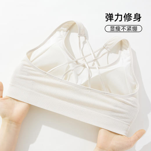雅黛丽内衣女夏季薄款小胸聚拢全罩杯文胸无尺码高弹背心式胸罩 商品图3