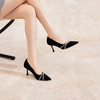 【静音系列】千百度羊皮细高跟鞋女秋季婚鞋浅口法式单鞋A24459609 商品缩略图4