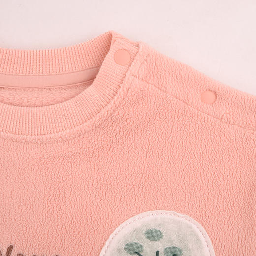 棉果果秋季新品女童加绒加厚双面绒套头卫衣M322180424433 商品图1