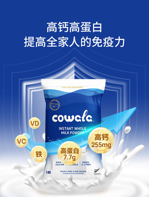 【保税仓】新西兰COWALA咔哇熊速溶全脂奶粉1kg(有效期至26年1月） 商品图3