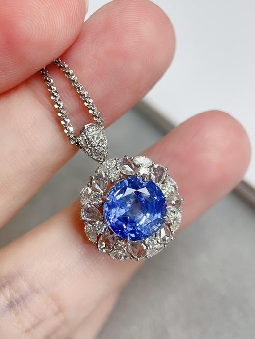 4.56ct 蓝宝石戒指吊坠 商品图7