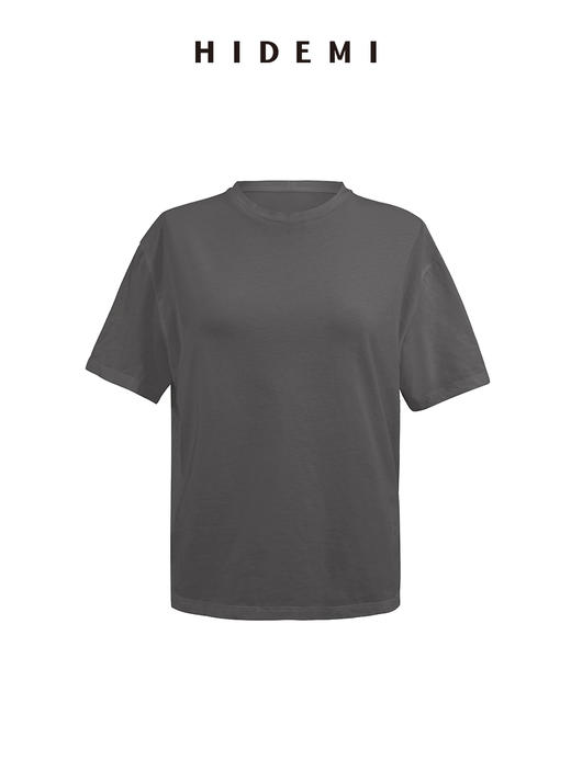 HIDEMI 自然棉织标系列圆领透气舒适短袖t恤 白色/烟灰色/深炭灰 商品图14