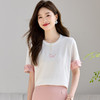 撞色刺绣短袖t恤，设计感小众体恤宽松正肩上衣CC-J713 商品缩略图3