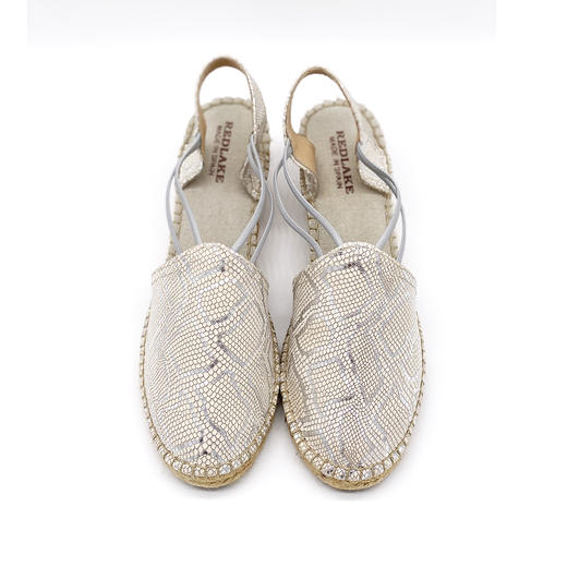 断码特价38码——西班牙原产手工制作时尚轻便超舒适女款坡跟草编鞋511LY-银白色 商品图3