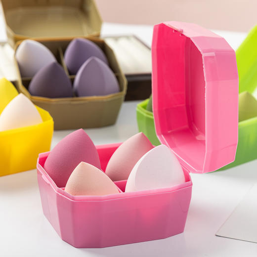 【不易卡粉，妆效出众，细节让你美得更有高级感】4个套装粉扑 非乳胶漂流瓶粉扑 美妆蛋海绵气垫 化妆不吃粉 干湿两用美妆蛋-QQ 商品图3