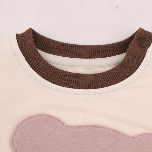 棉果果秋季新品女童春秋款简约百搭撞色卡通小熊圆领套头卫衣M322180224407 商品图3