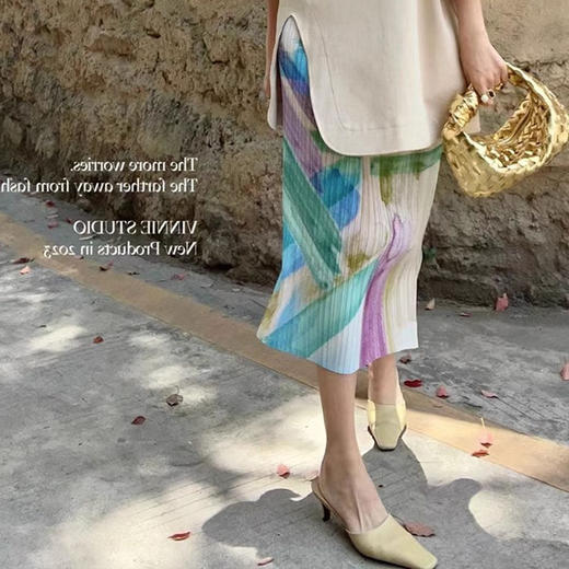 夏季度假花色仙女裙松紧腰弹力大_ym 商品图11