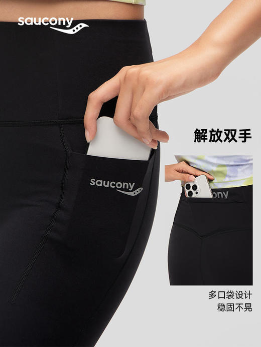 Saucony 索康尼 女款 紧身运动跑步四分裤 商品图3