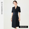 FUYAO扶摇 轻国风复古连衣裙女2024夏季薄款新中式盘扣白色西装裙 商品缩略图3