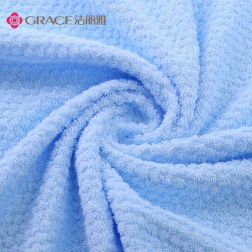 洁丽雅（Grace）浴巾家用纯棉 柔软吸水全棉大号毛巾浴巾 1*浴巾+2*毛巾组合装 （蓝色） 商品图6