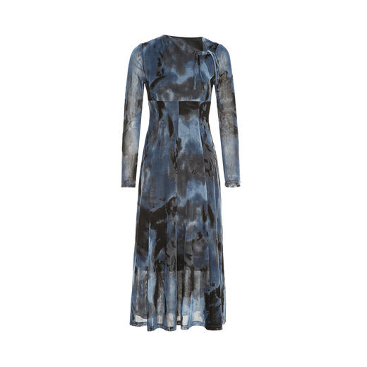 VIMAGE纬漫纪秋季新款高腰显瘦修身晕染印花小众设计连衣裙V2207801 商品图6