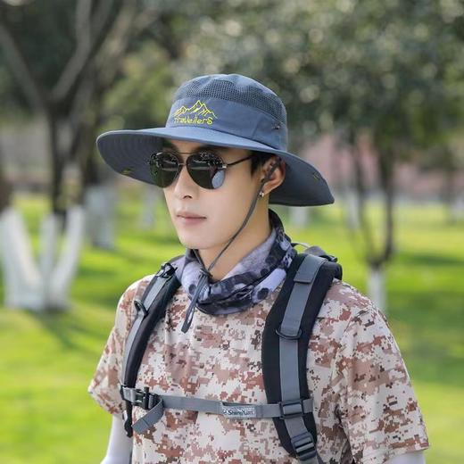 【户外防晒新宠❗️男士遮阳帽】加大帽檐遮阳防晒，透气网眼设计不闷汗，帽围可调节不勒脑袋，男士登山钓鱼太阳防晒帽Y 商品图4