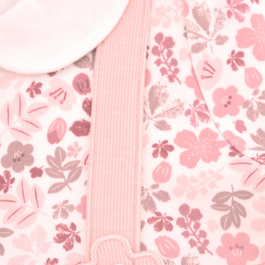 棉果果秋季新品女童假两件背带对开爬服对开连体衣M322720224446 商品图2