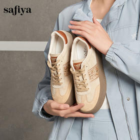 Safiya/索菲娅2024秋小众复古拼色圆头系带休闲百搭厚底德训鞋 SF43112026