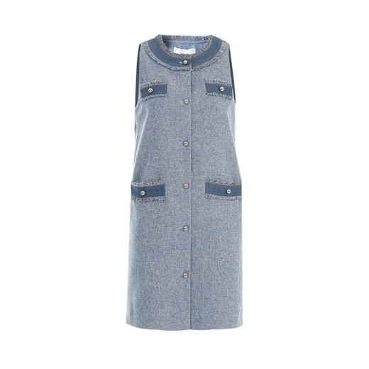 VIMAGE纬漫纪秋季新款复古法式气质显瘦高腰无袖连衣裙V2207803 商品图6