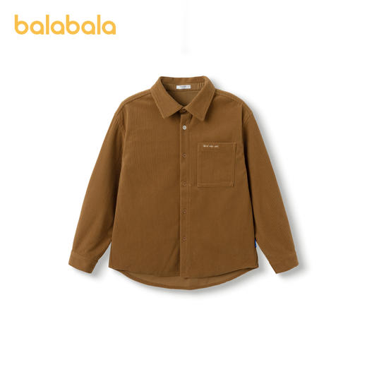 巴拉巴拉儿童衬衫男童衬衣长袖翻领新款春秋装灯芯绒亲子装潮 商品图4