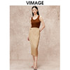 VIMAGE纬漫纪气质高腰垂坠显瘦半身裙秋季新款V2206802 商品缩略图1