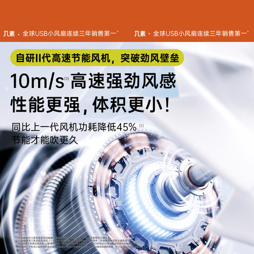 几素超高速节能手持小风炮迷你便携式usb小风扇强力散热桌面制冷降温神器无叶涡轮静音大风力电风扇随身小型 商品图6