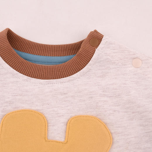 棉果果秋季新品男童撞色拼接休闲百搭小毛圈卡通套头卫衣M312180224489 商品图3