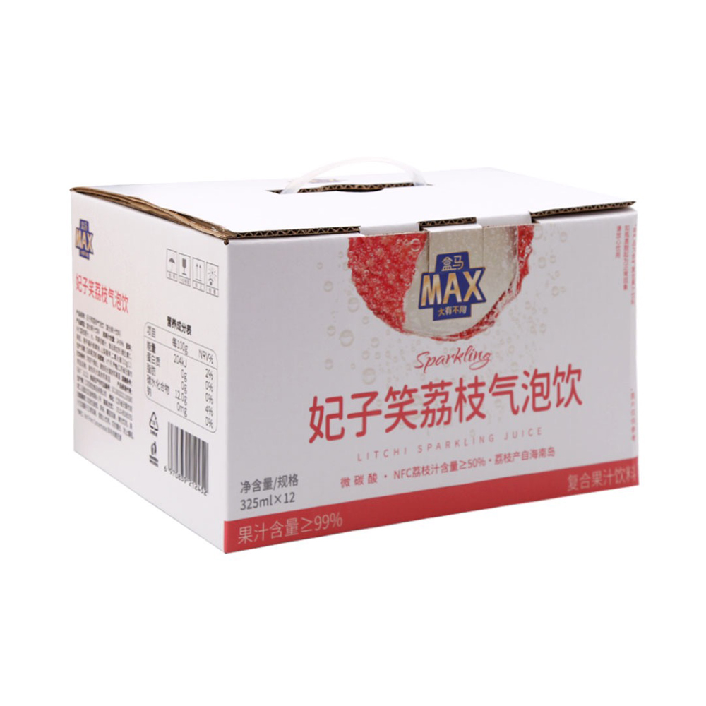 盒马X MAX 妃子笑荔枝气泡饮料 325ml*12