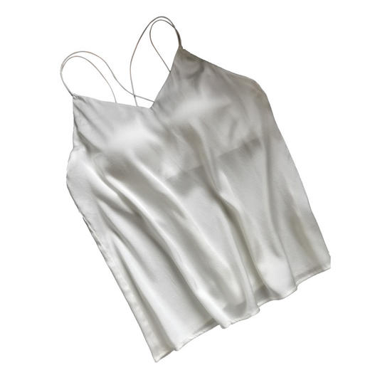 TG-TG02S235高奢真丝缎面带罩杯一体式吊带背心女光面简约桑蚕丝打底吊带 商品图4