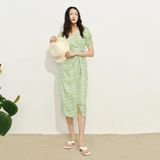 【商场同款】伊芙丽薄荷漫波碎花连衣裙1F4491001 商品图1
