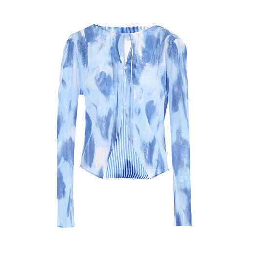 VIMAGE纬漫纪秋季新款气质显瘦直筒印花垂坠印花上衣女V2213801 商品图5