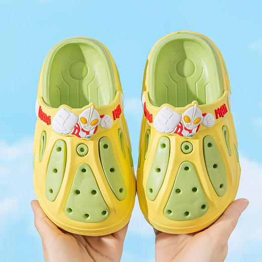 【正版经典，奥特出击！】奥特曼EVA洞洞鞋 夏季新款 中大童男孩 软底宝宝室内 居家儿童拖鞋-QQ 商品图8