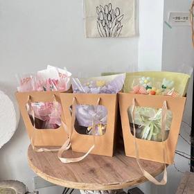 梯形橱窗手提袋牛皮色（2个/包）