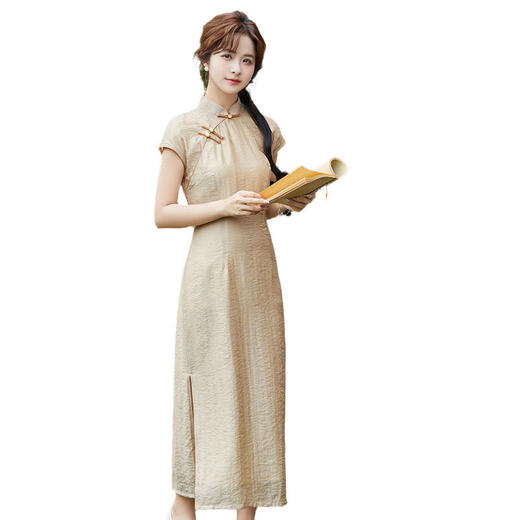 SYK-892新款女春秋款复古旗袍三分袖旗袍旗袍修身礼服新中式妈妈 商品图4