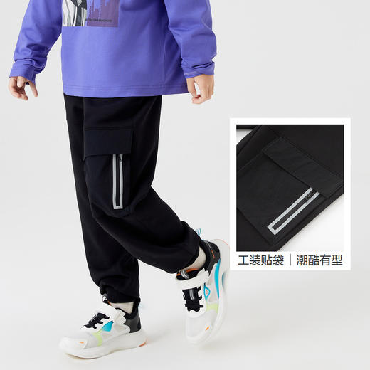 巴拉巴拉童装男童裤子儿童工装裤秋装新款长裤束脚运动裤印花 商品图3