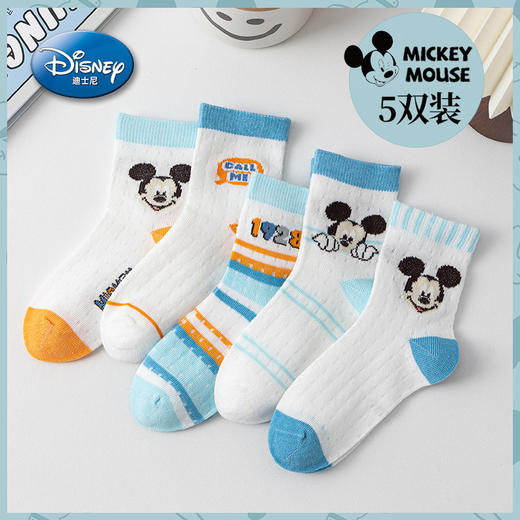 【迪士尼正版授权！弹性罗口，舒适不勒】夏季网通袜子薄款 儿童男女孩 卡通棉袜中筒袜 宝宝透气夏天无骨童袜-QQ 商品图2