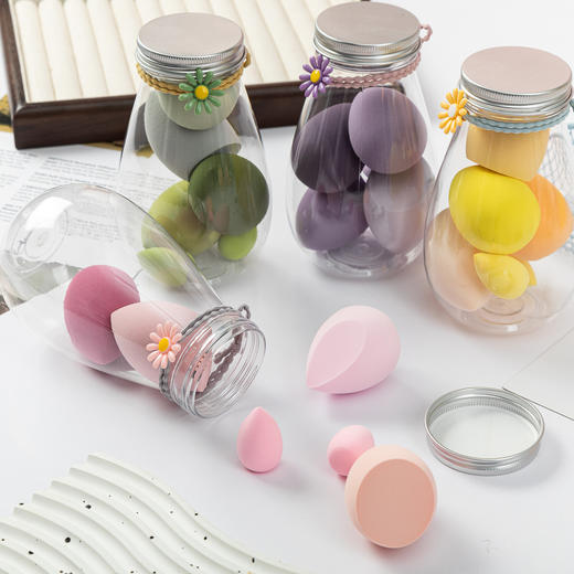 【不易卡粉，妆效出众，细节让你美得更有高级感】4个套装粉扑 非乳胶漂流瓶粉扑 美妆蛋海绵气垫 化妆不吃粉 干湿两用美妆蛋-QQ 商品图11