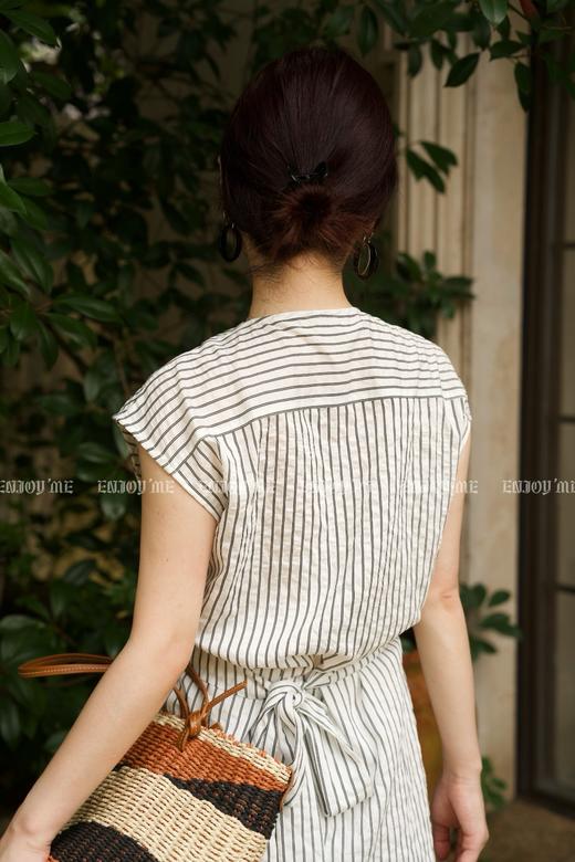 【门店同款】ENJOY夏季自然-设计感条纹无袖上衣 158698921 商品图7