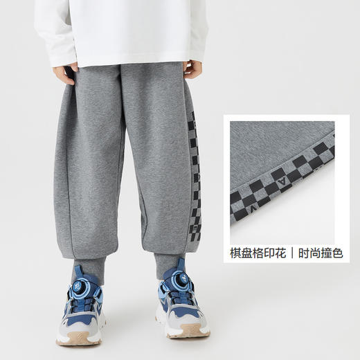 巴拉巴拉童装男童长裤儿童宽松束脚裤秋装新款裤子棋盘格印花 商品图3