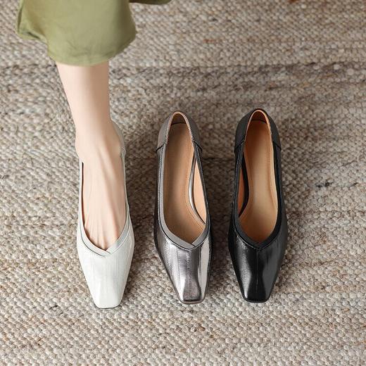 【预售5天】尖头中跟单鞋女夏软皮浅口通勤职业工作高跟鞋春秋款ASN&1872 商品图2