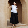 绽放463朵【黑白灰系列·麦兜】砂洗亚麻大裙摆设计感口袋半身裙 商品缩略图0