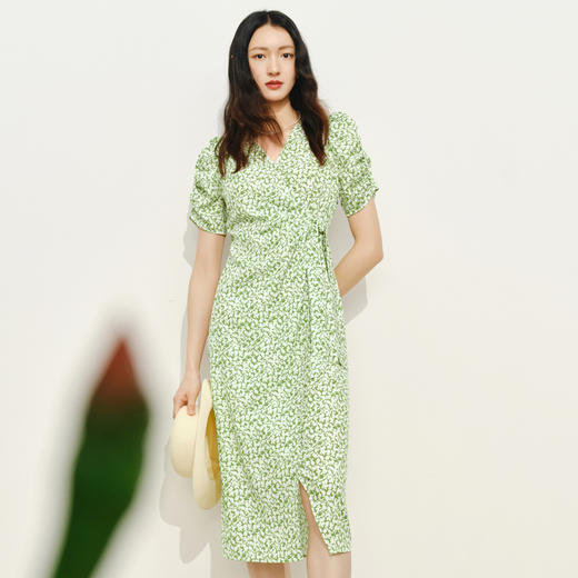 【商场同款】伊芙丽薄荷漫波碎花连衣裙1F4491001 商品图3