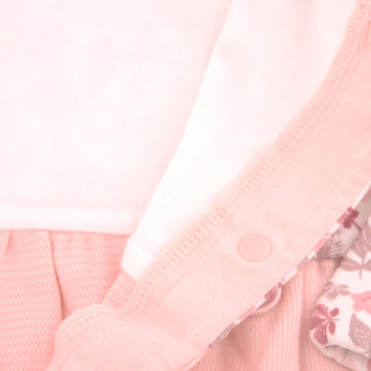 棉果果秋季新品女童假两件背带对开爬服对开连体衣M322720224446 商品图4