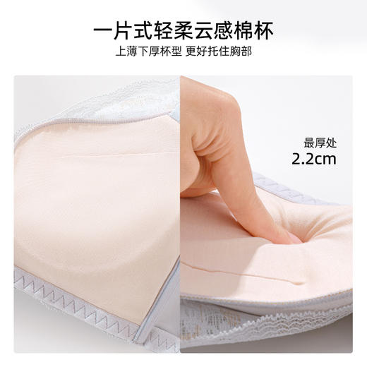 【商场同款】熳洁儿 云之羽系列内衣小胸聚拢舒适云感棉内衣简约时尚蕾丝中厚杯24201516 商品图3