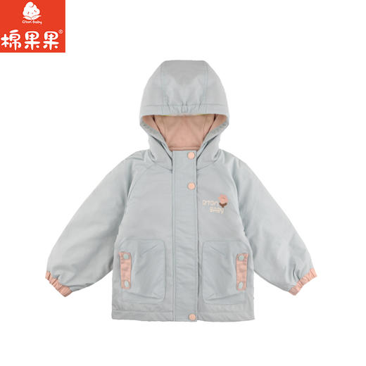 棉果果秋季新品女童加绒加厚摇粒绒防风保暖休闲冲锋衣外套加绒保暖风衣M322100324428 商品图2