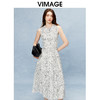 VIMAGE纬漫纪舒适无袖收腰a字印花连衣裙夏季新款V2207809 商品缩略图0