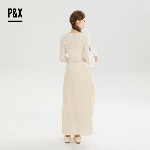 P&X设计师女装秋季中国风汉元素连衣裙套装长裙824314197 杏色 商品图3