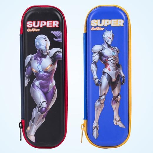 小灵精笔盒 学生拉链铅笔盒 塑料笔盒大容量超人文具收纳盒18505开学广外晨光文具 1个 商品图0