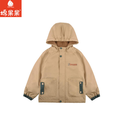 棉果果秋季新品男童加绒加厚摇粒绒防风保暖休闲冲锋衣外套连帽风衣M312100424469 商品图1