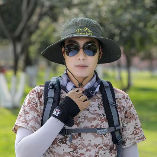 【户外防晒新宠❗️男士遮阳帽】加大帽檐遮阳防晒，透气网眼设计不闷汗，帽围可调节不勒脑袋，男士登山钓鱼太阳防晒帽Y 商品图5