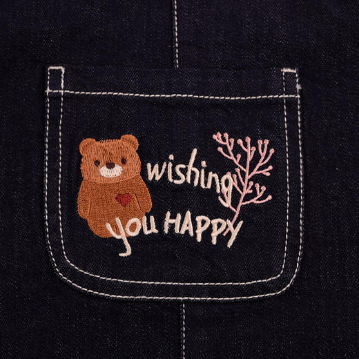 棉果果秋季新品女童春秋款纯棉柔软百搭连衣裙牛仔背带裙M322703224417 商品图4